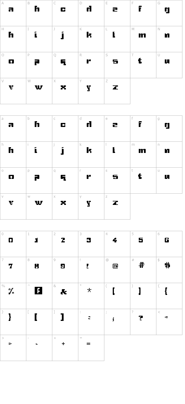 gridbreak-sans character map