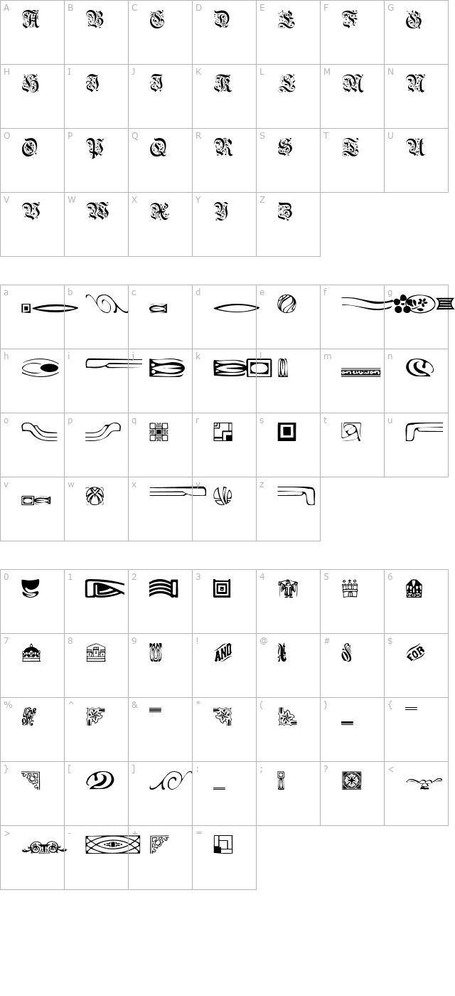 Griffin Regular character map