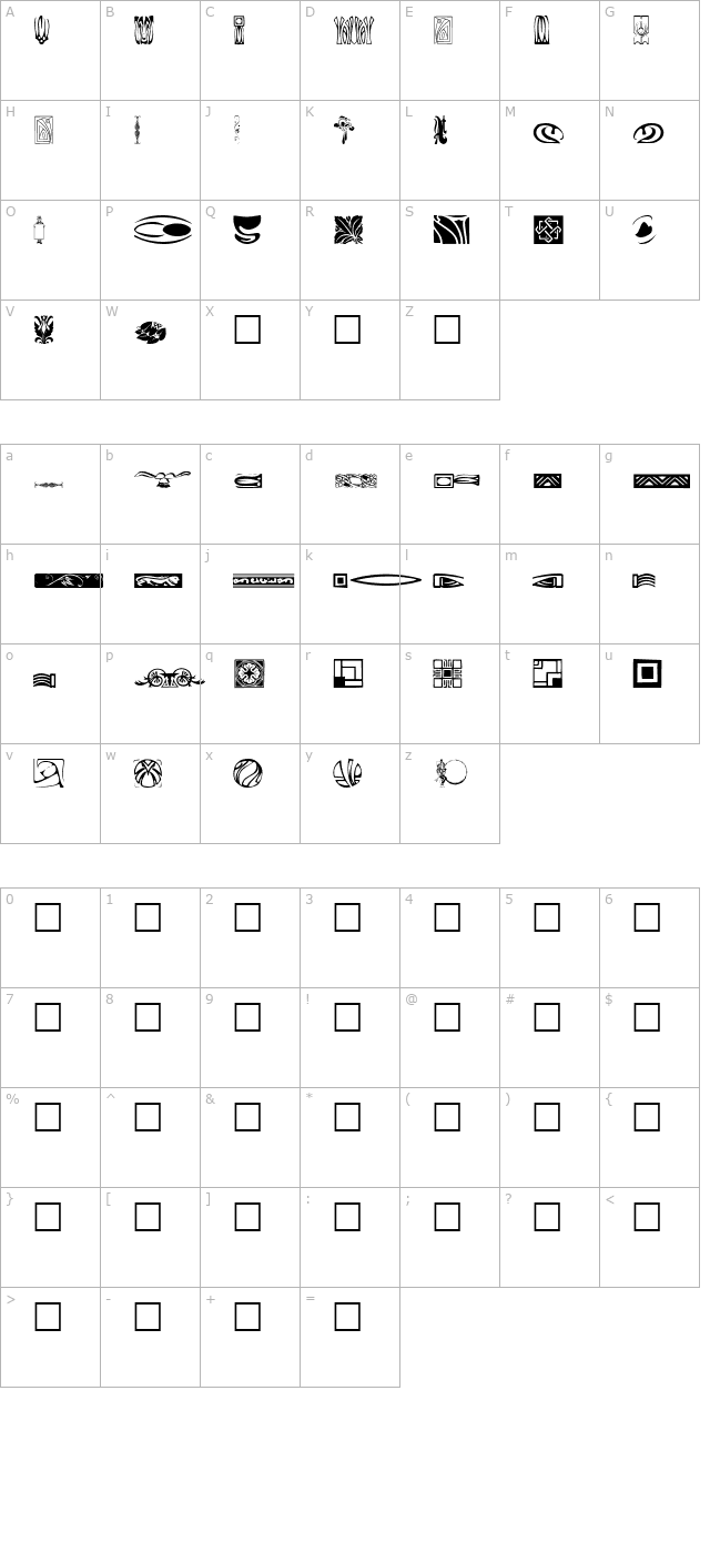 GriffinDingbats2 character map