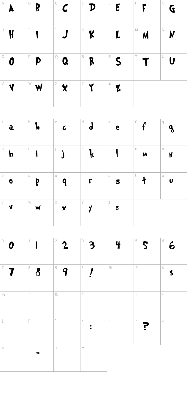 Grinched Regular character map