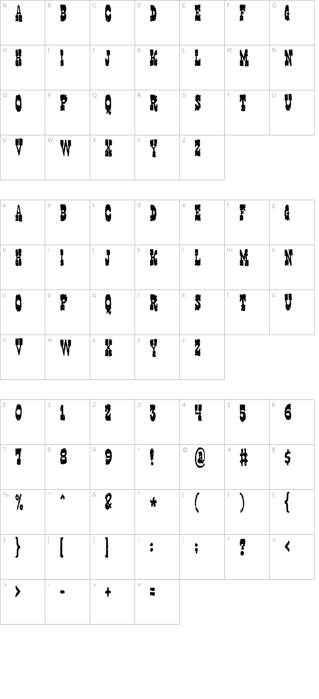 gringo-nights character map