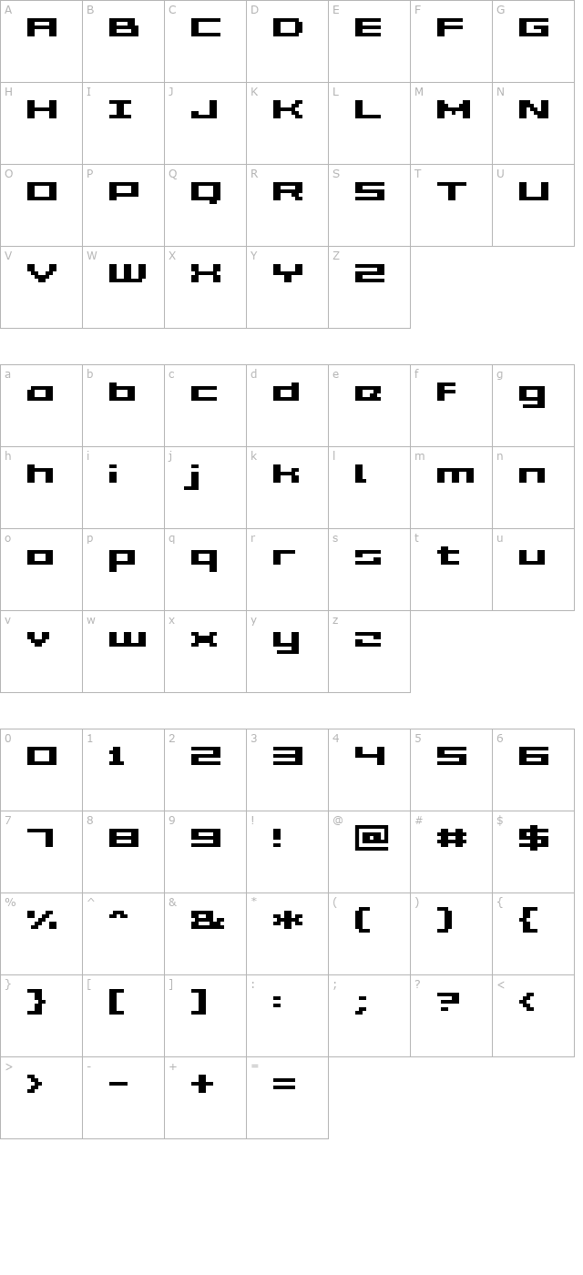 Grixel Acme 5 Wide Bold Xtnd character map