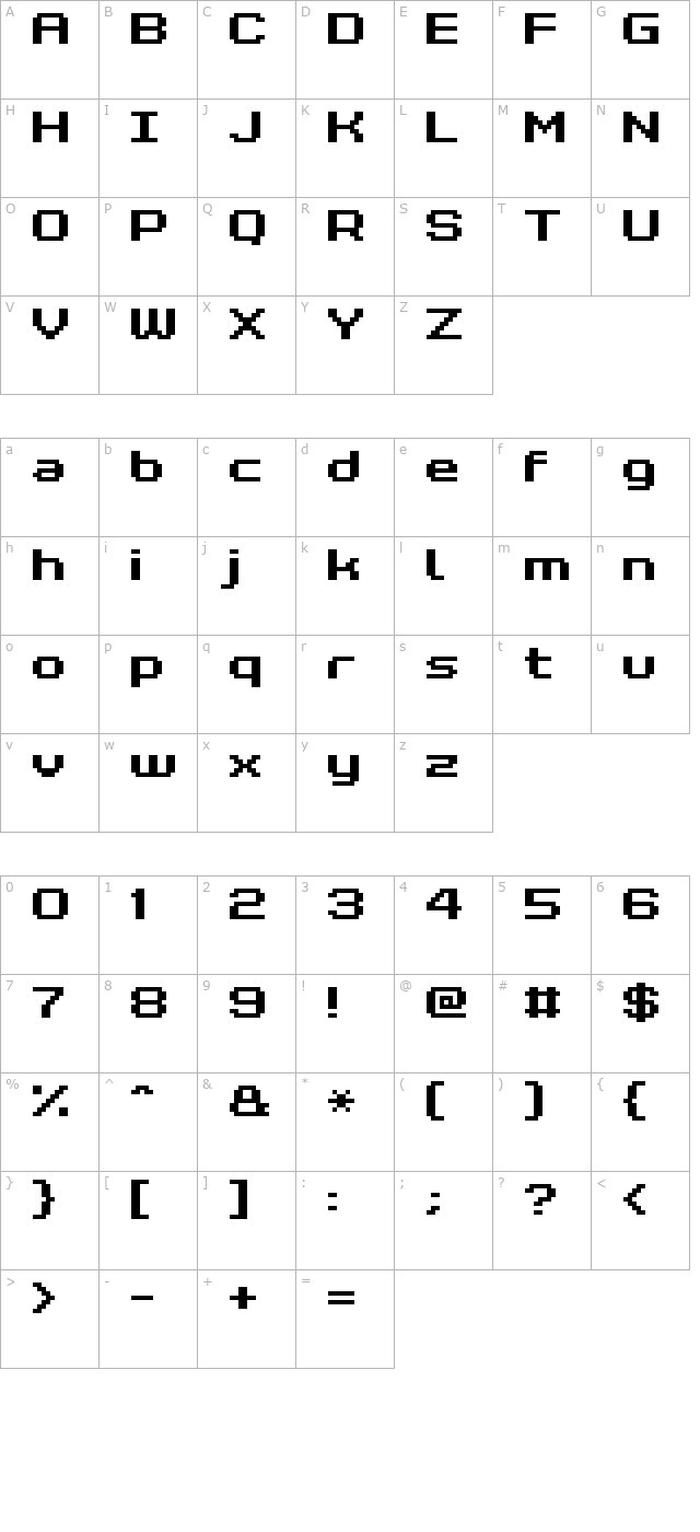 grixel-kyrou-7-wide-bold-xtnd character map