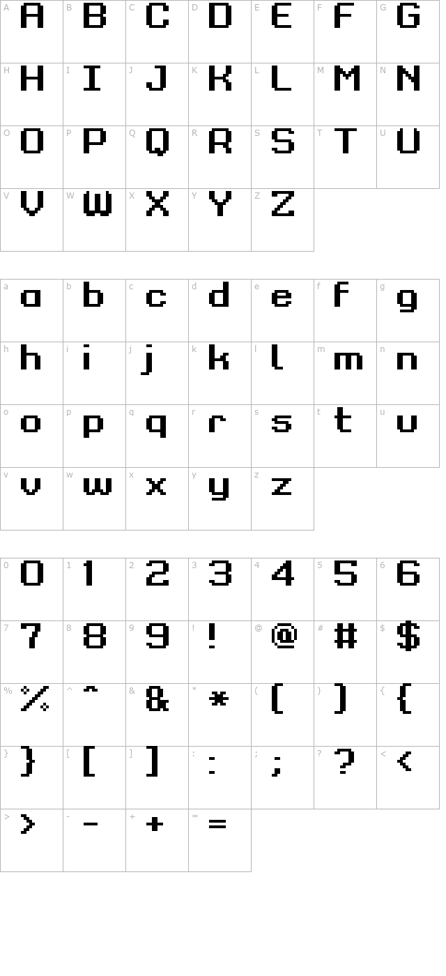 Grixel Kyrou 9 Regular Bold Xtnd character map