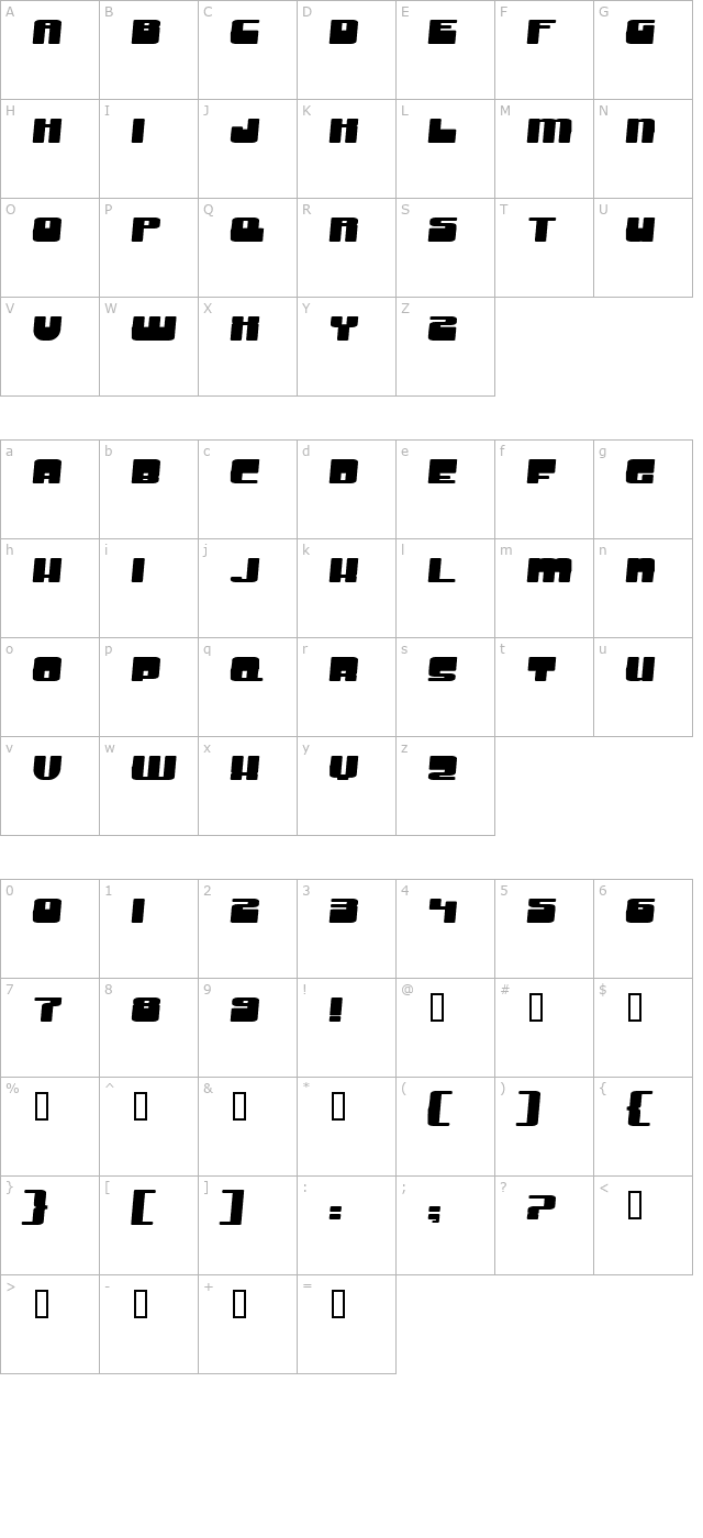 groove-machine-expanded-bold character map