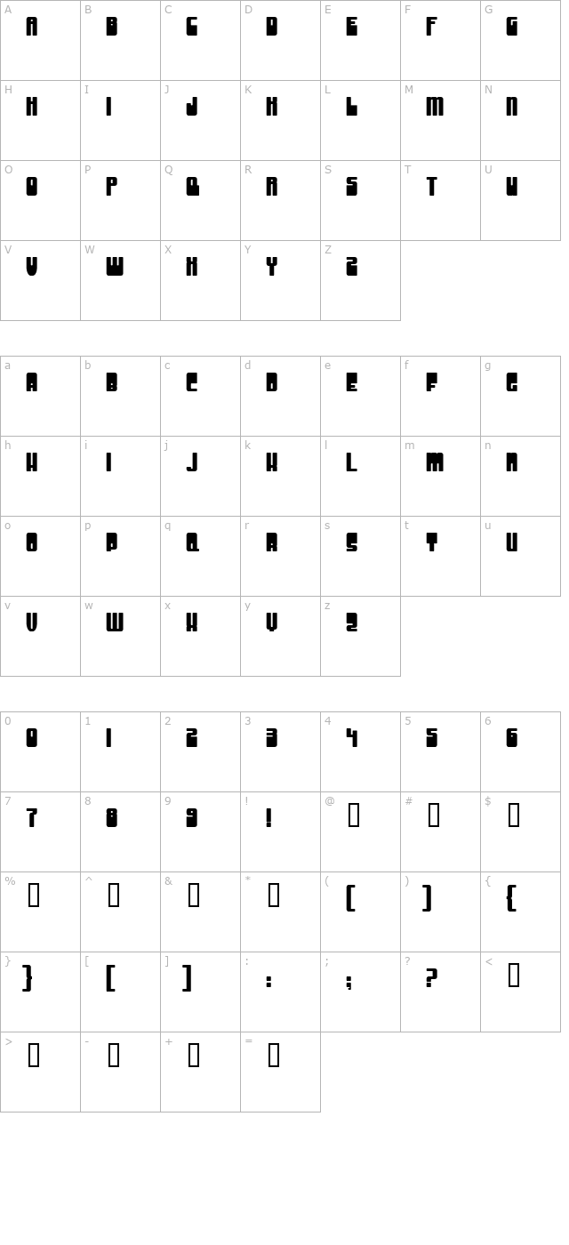 groove-machine-upright-bold character map