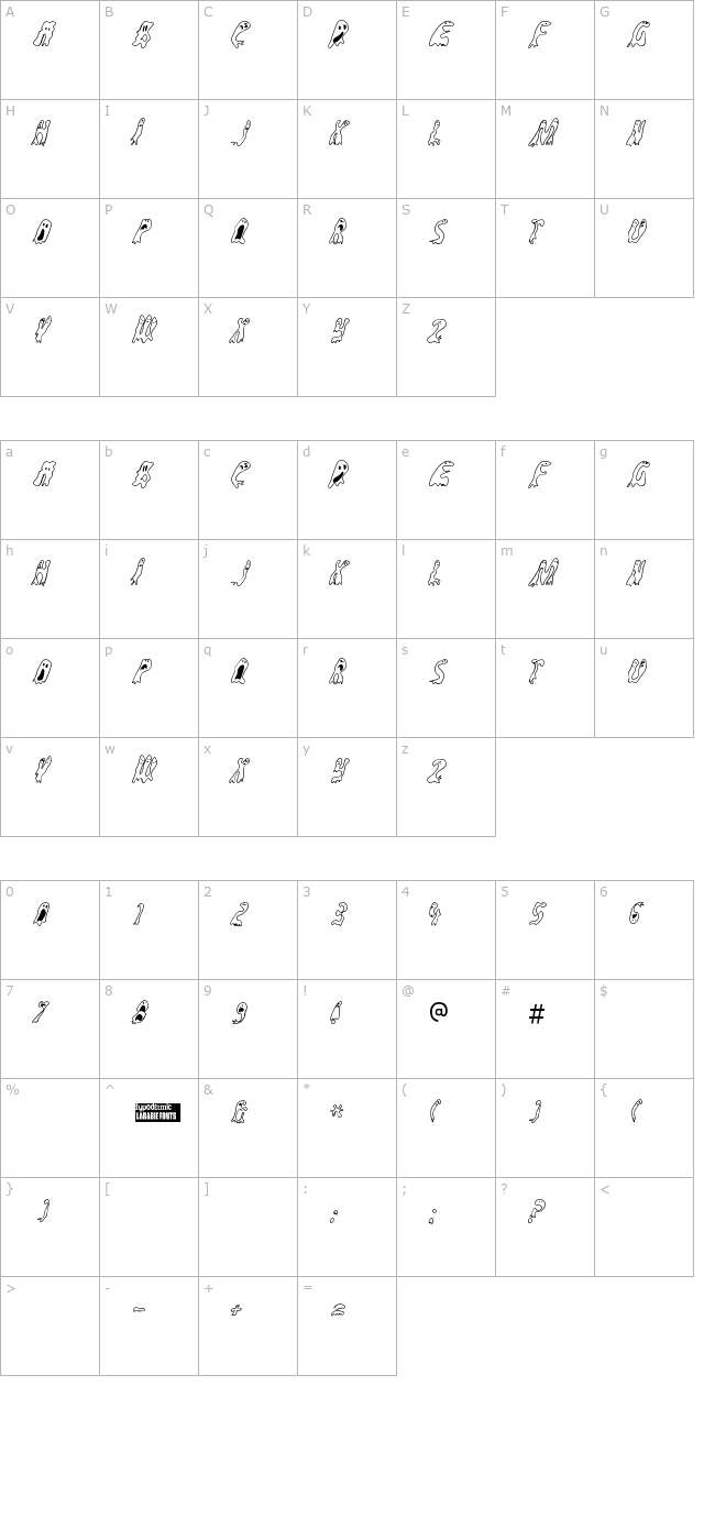 groovy-ghosties character map