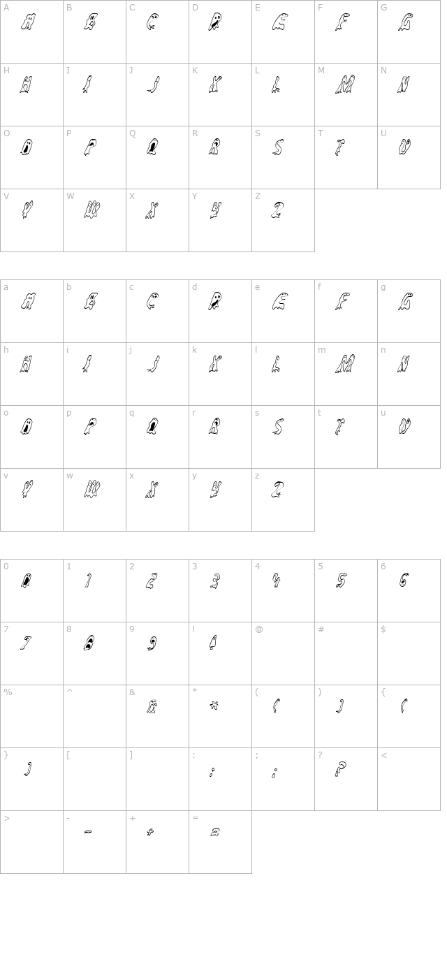 groovyghosties character map