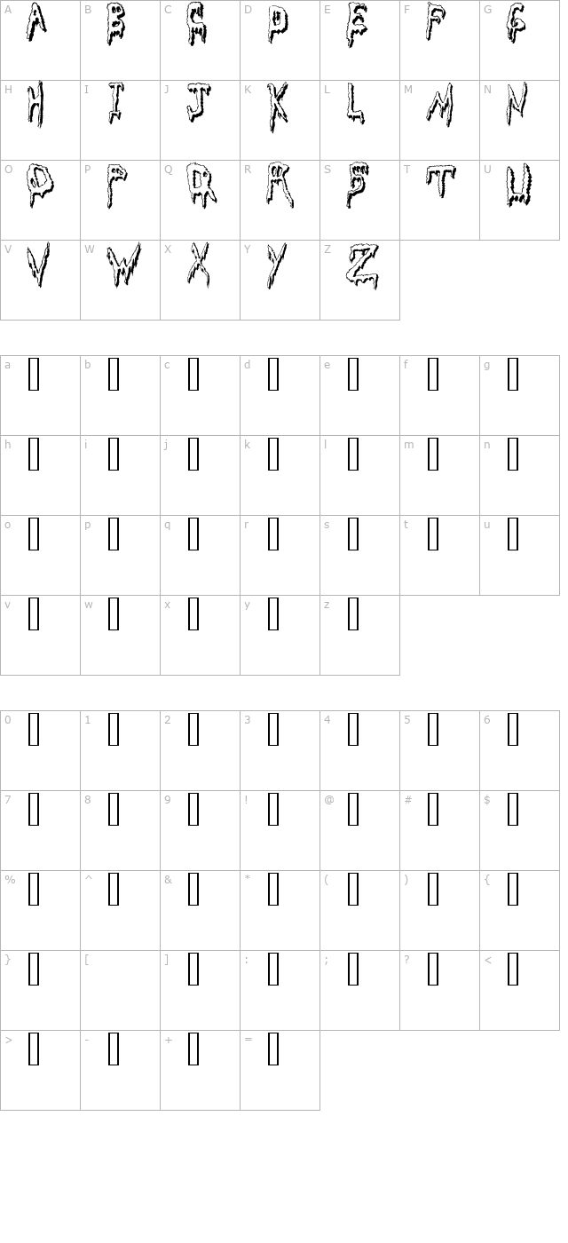 grossout-shadow character map