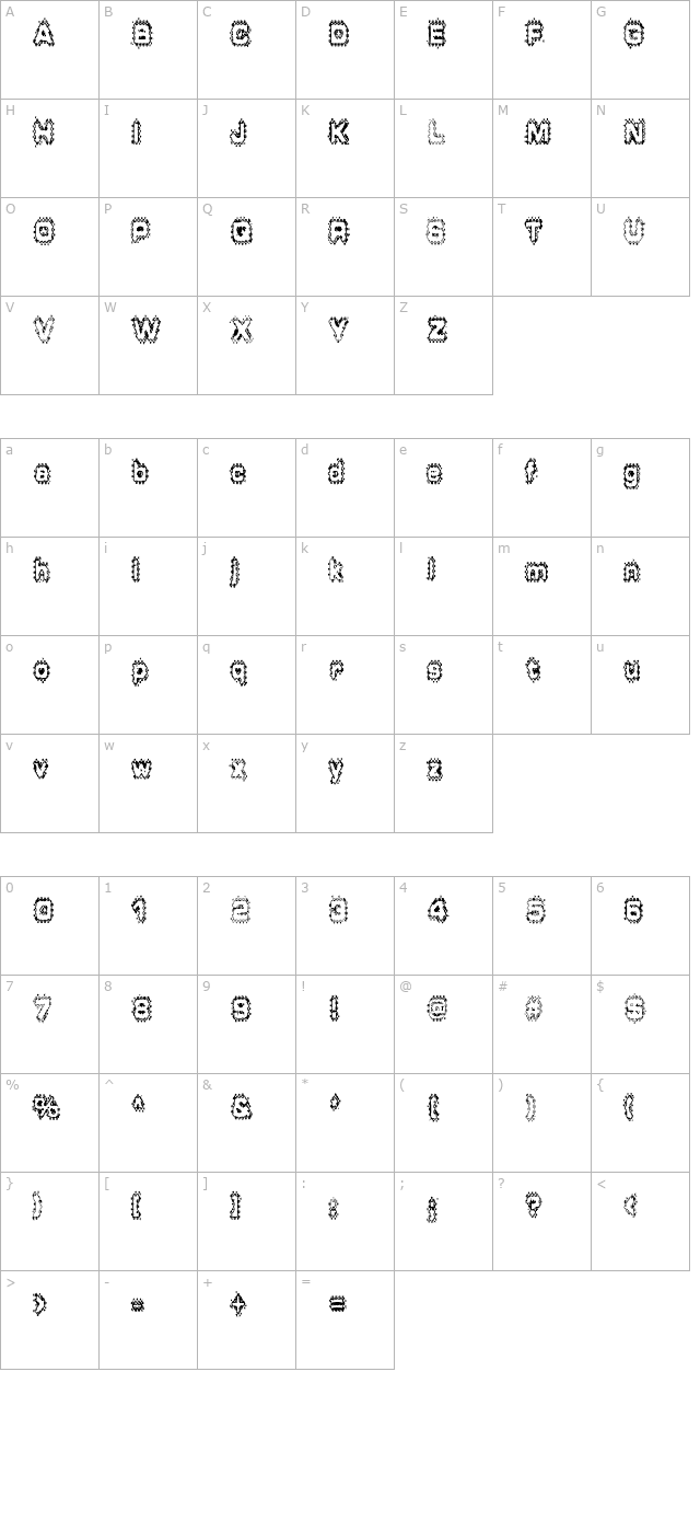 Grunge Puddles character map