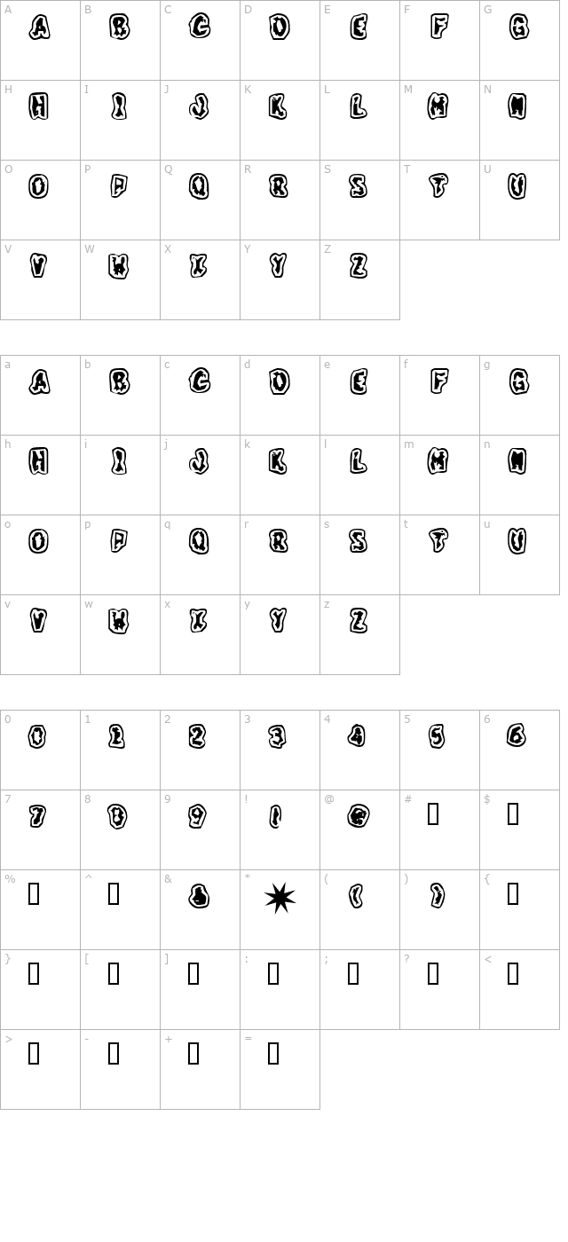 GrungeTastik character map