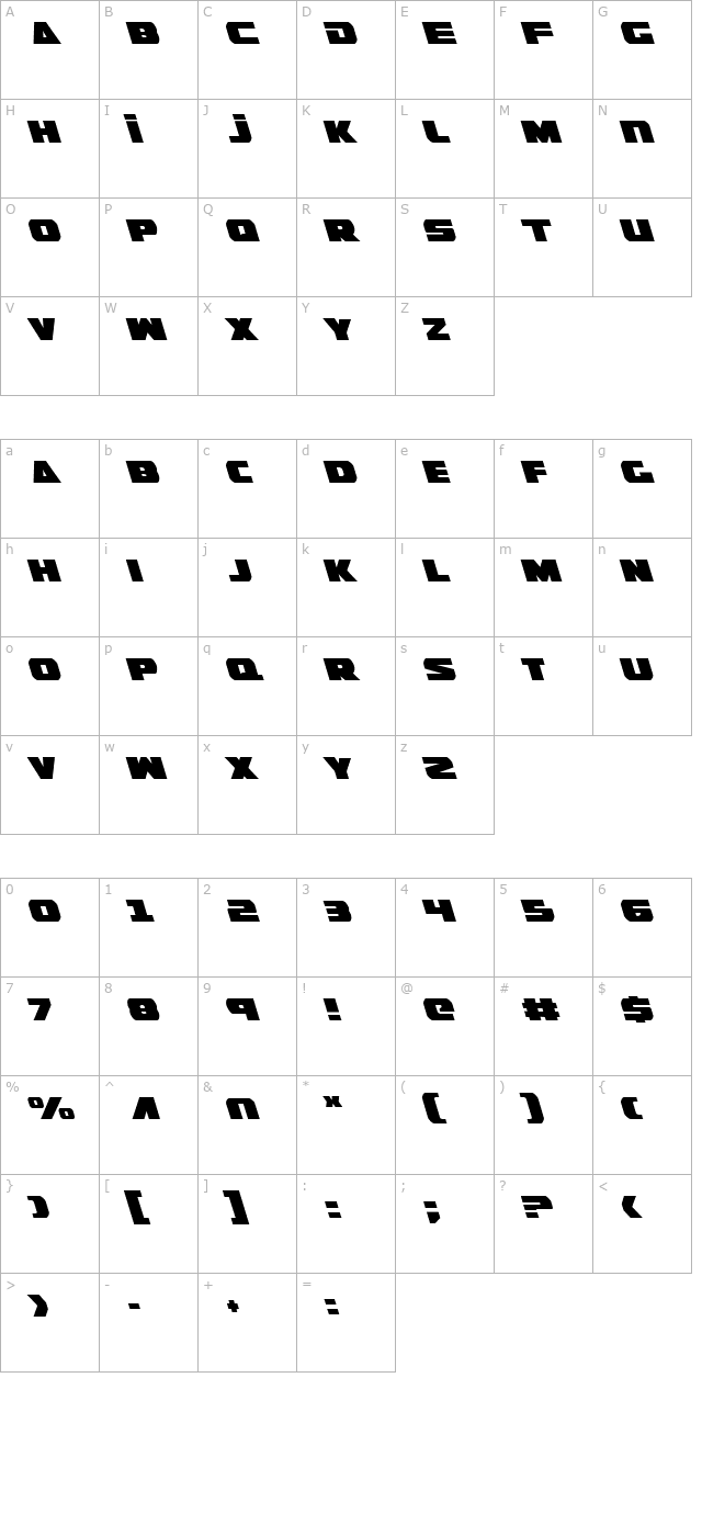 guardian-leftalic character map