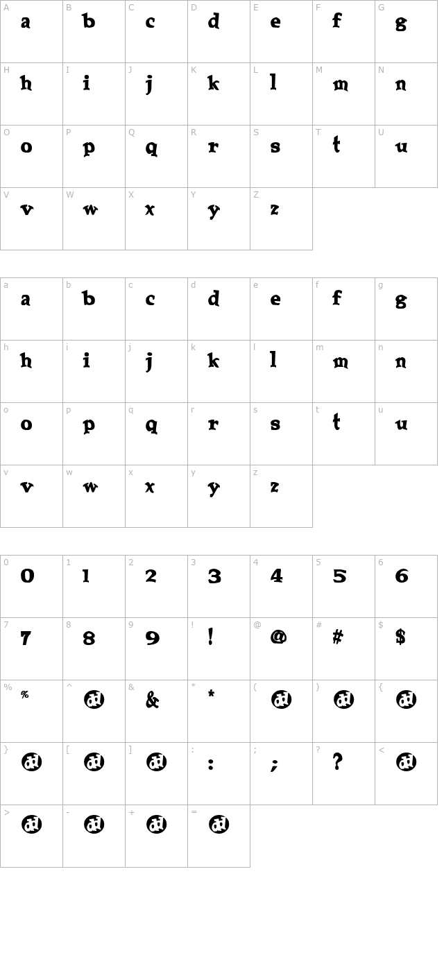 guiltfordreaming character map