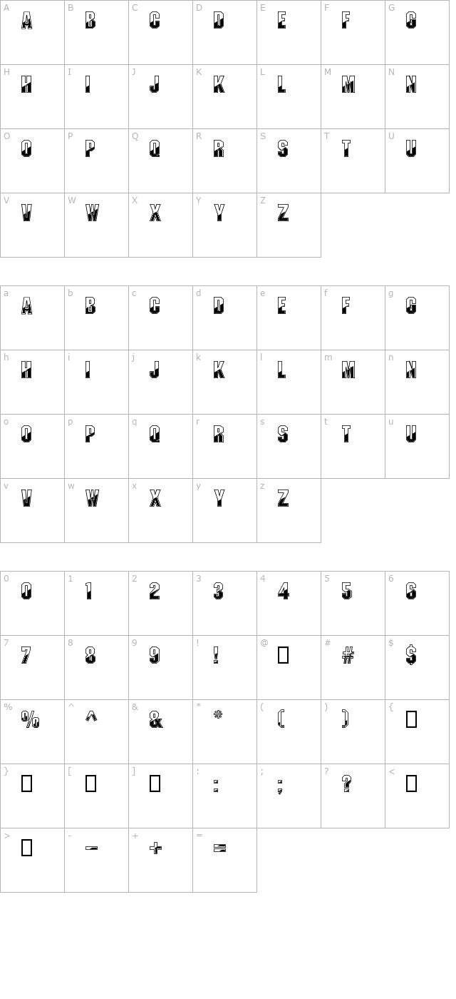 Gun Metal character map