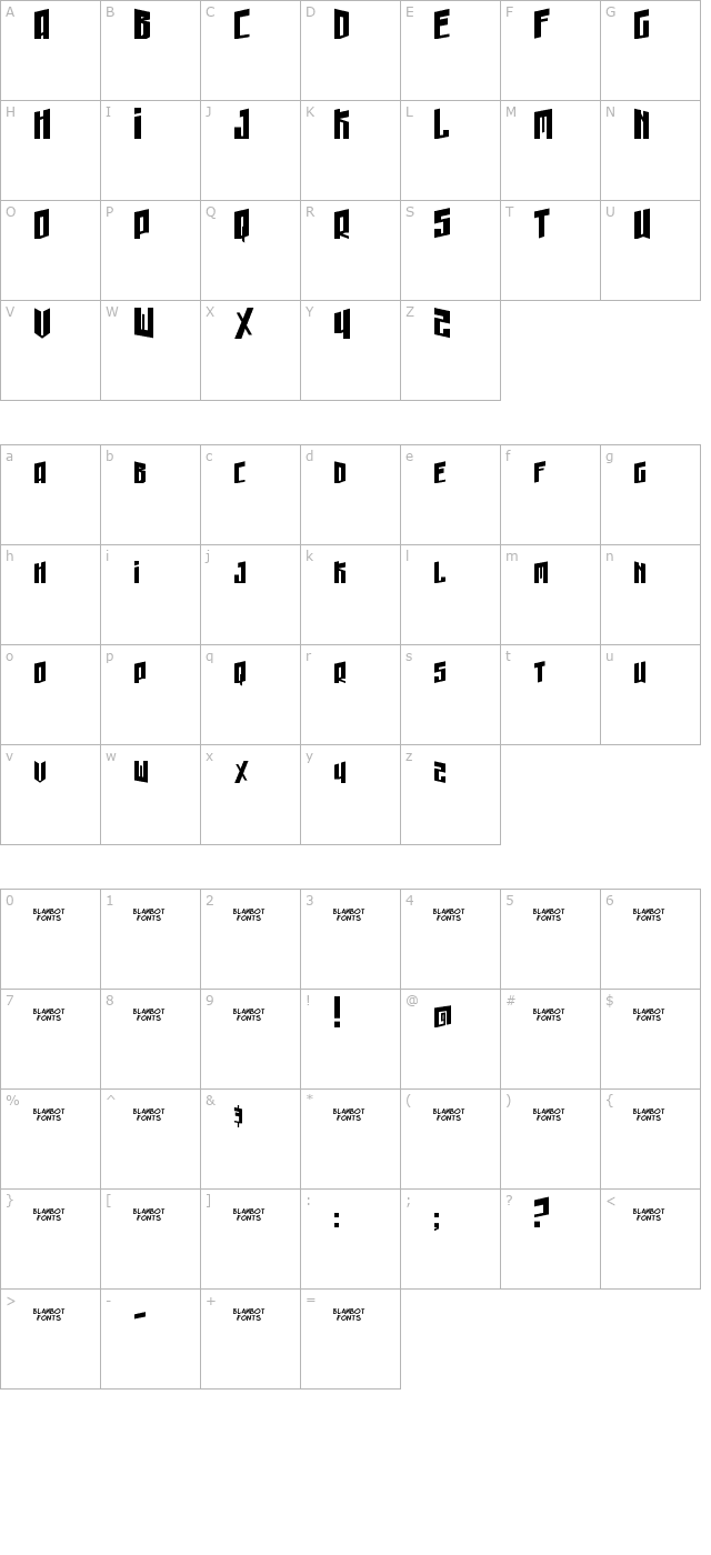 Gunhead Chick character map