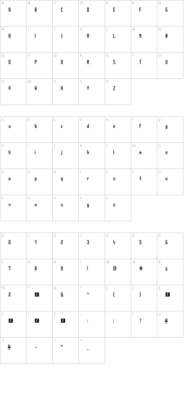 GVB Metro Pid character map