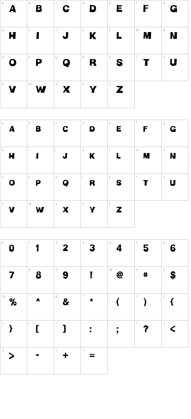 h-man character map