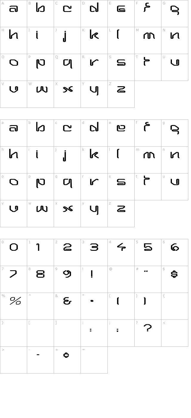 hairpin-normal-ex character map