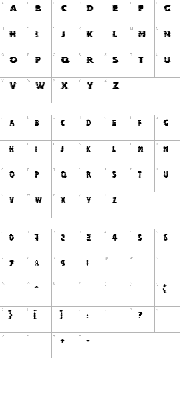 Halcion character map