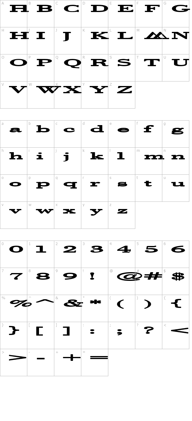 Halcyonia character map