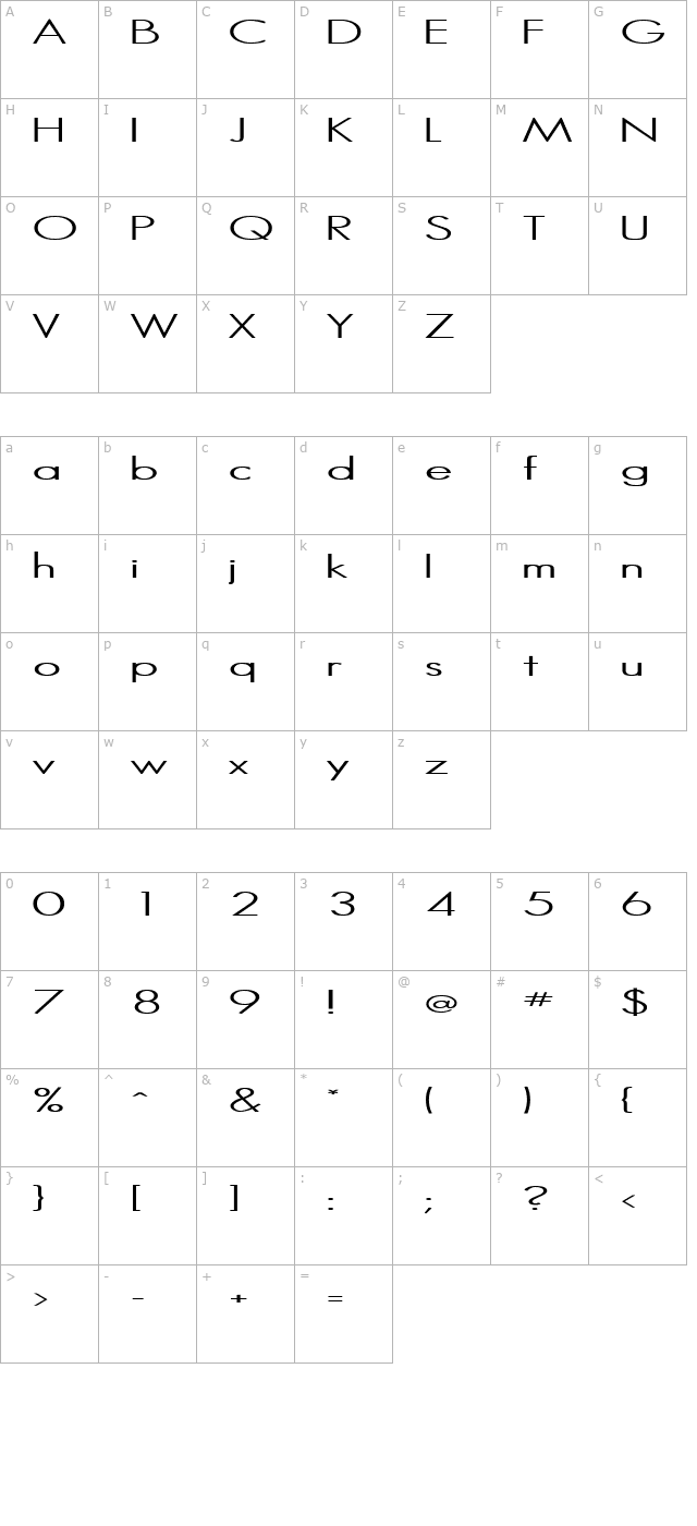 halibut character map