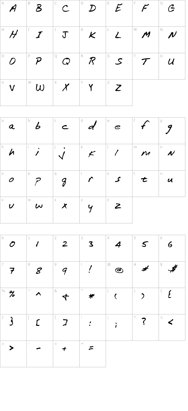 Hall Regular character map