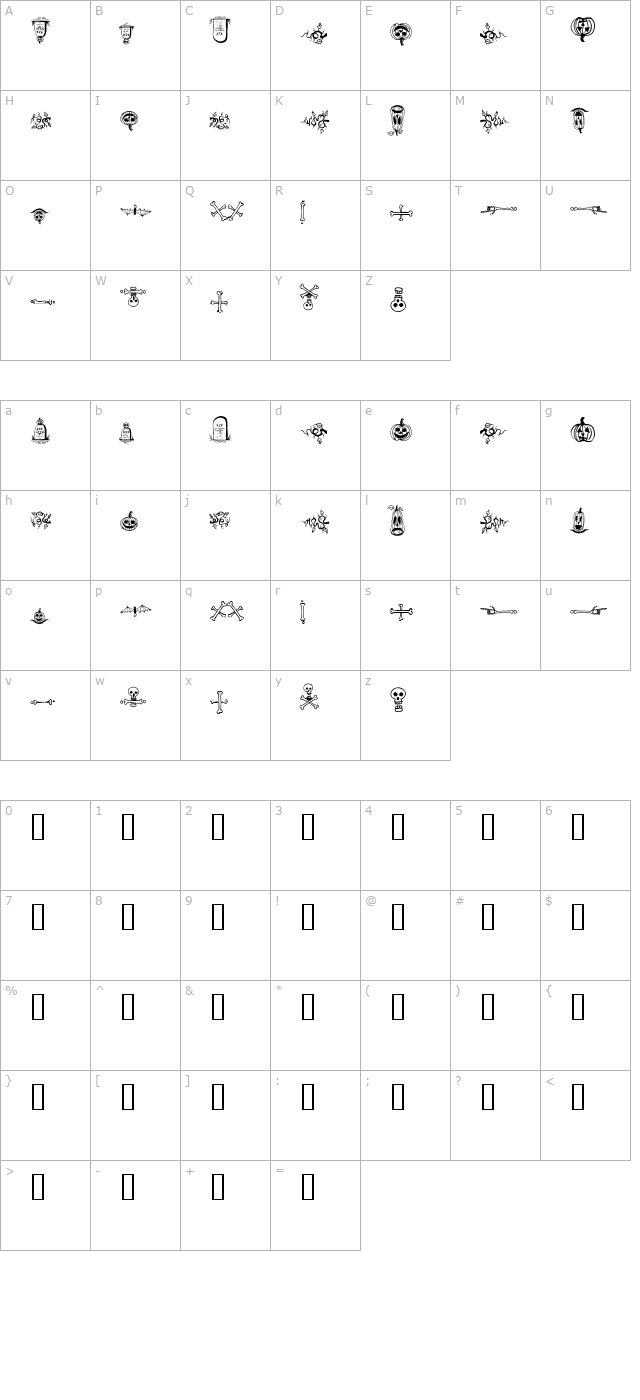 halloween-borders character map