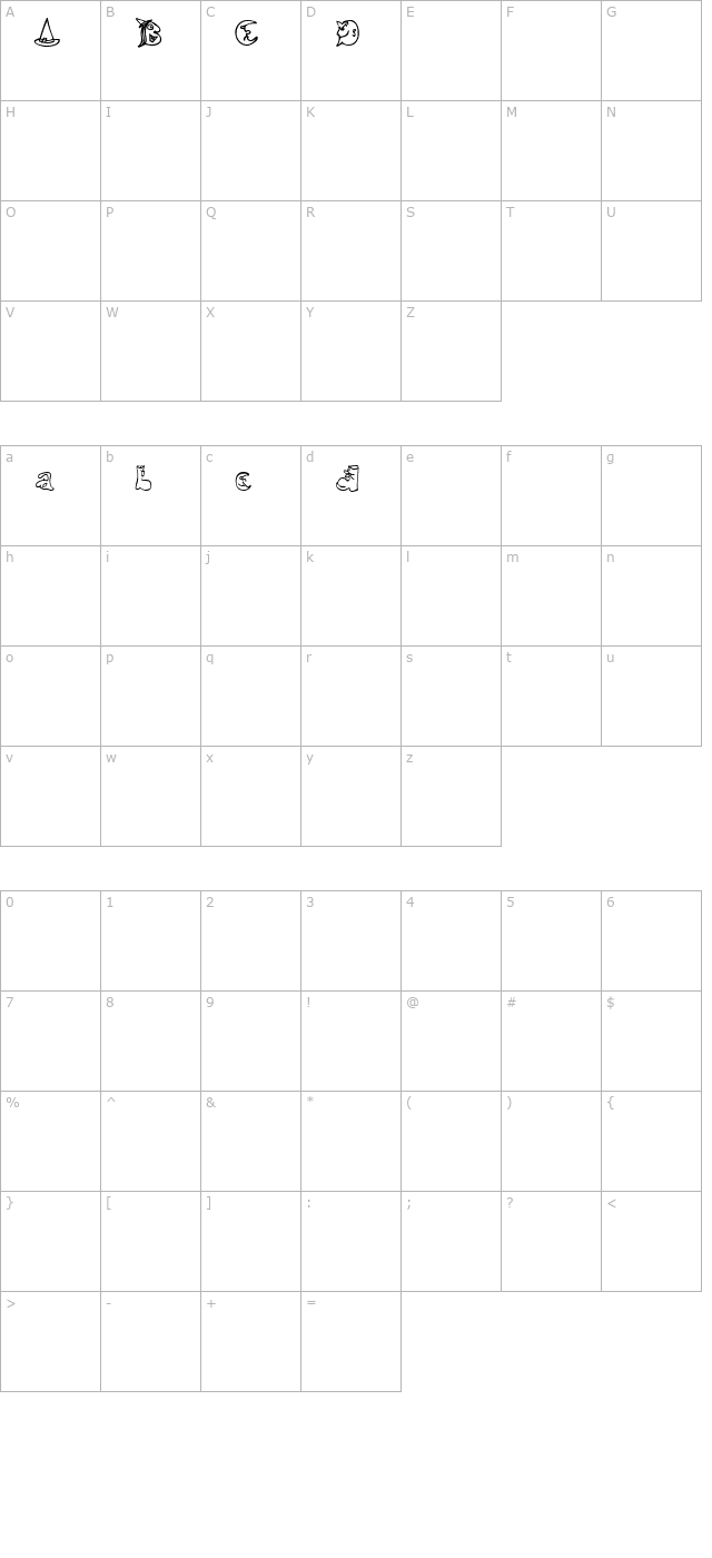 Halloween Match Unregistered character map