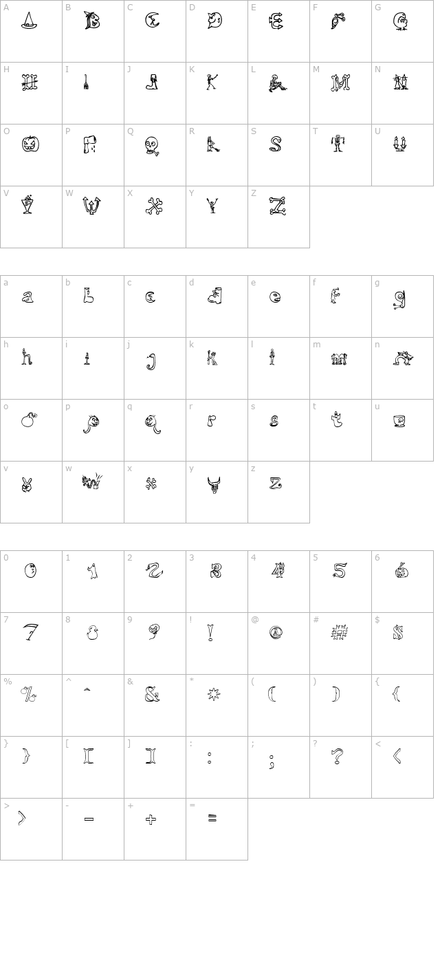 halloween-match character map