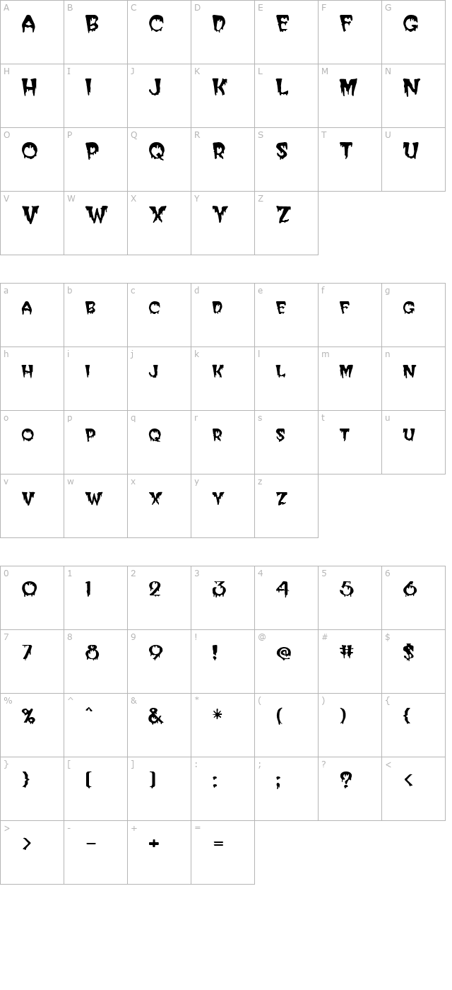 Halloween Regular character map