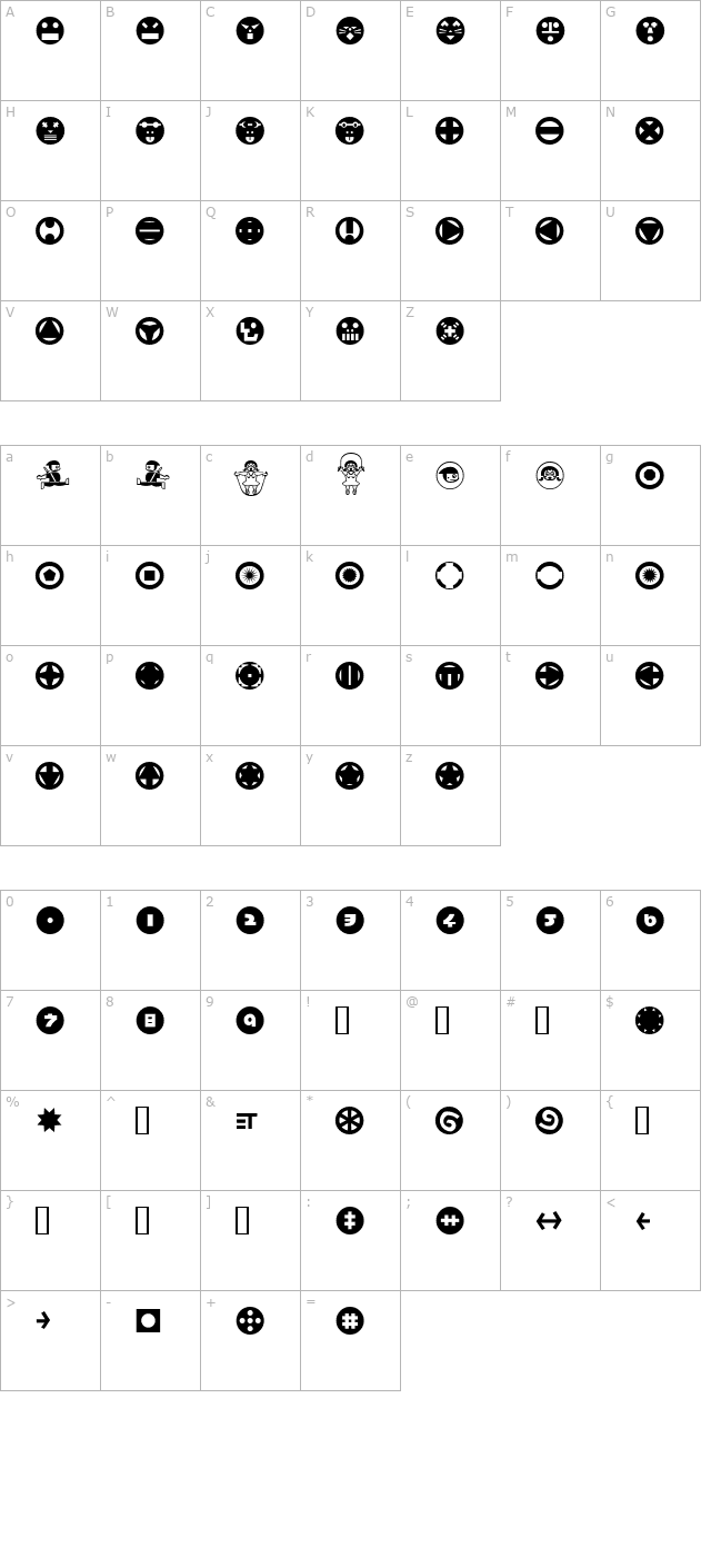 hamangairregularpicturesll character map