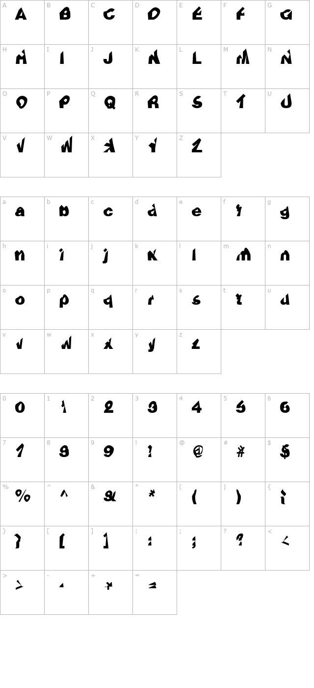 Hammer Black character map