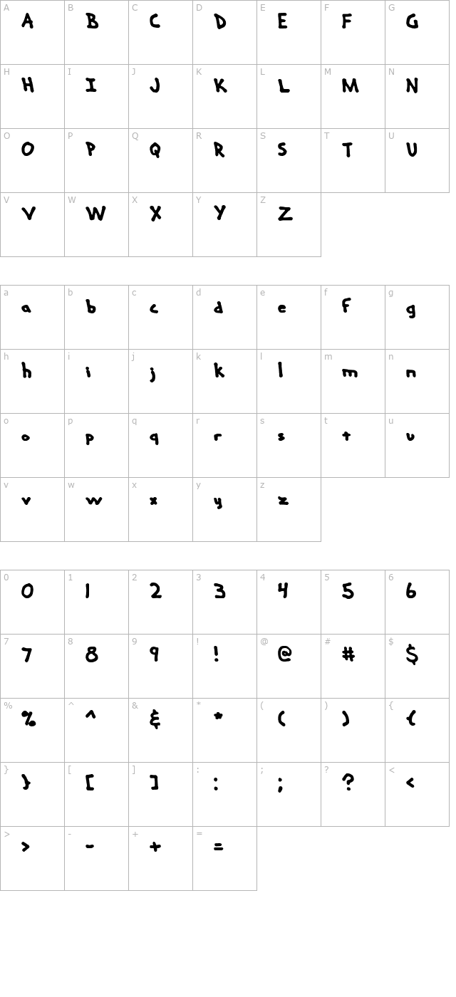 Hand Me Down S -BRK- character map