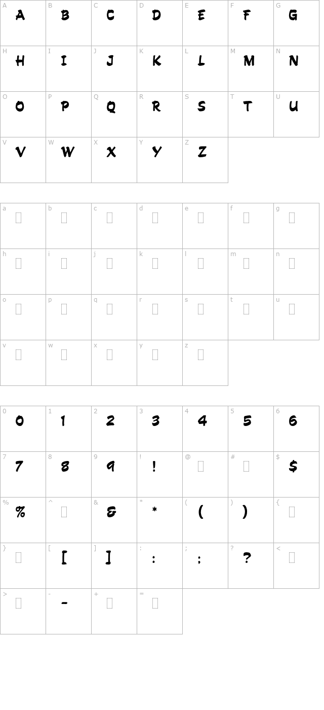 HandDrawnPlain character map