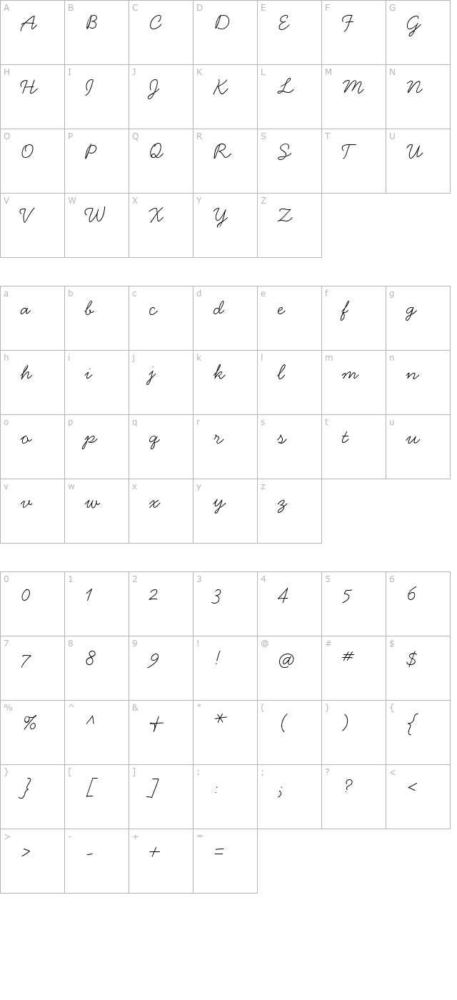 Handsome-Light character map