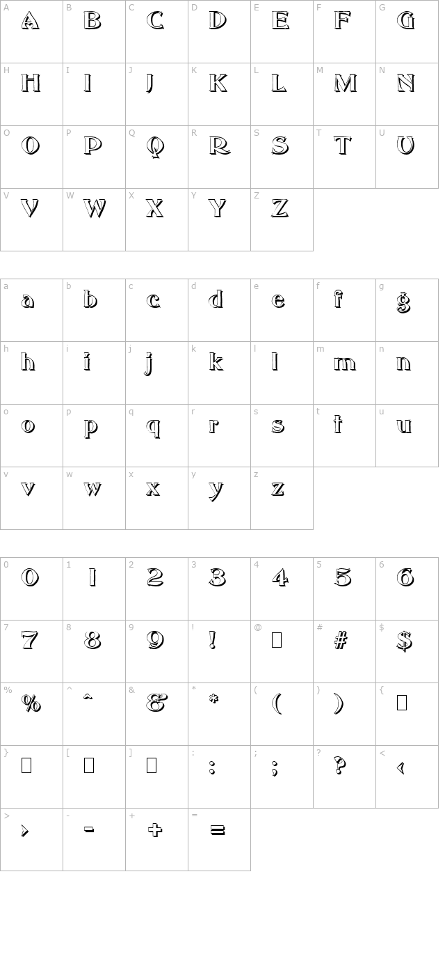 hannahbeckershadow-regular character map