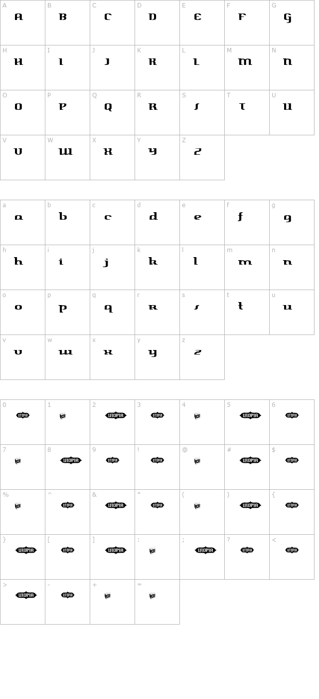 Harper Free Version character map