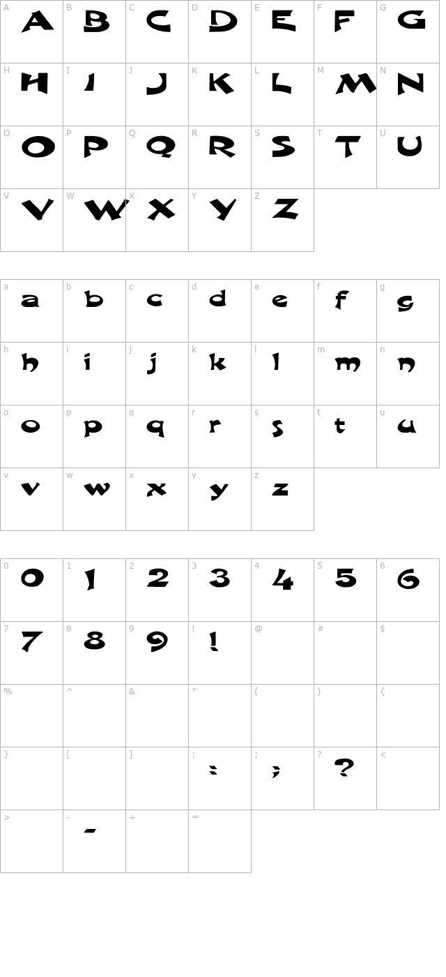 harquil-ex character map