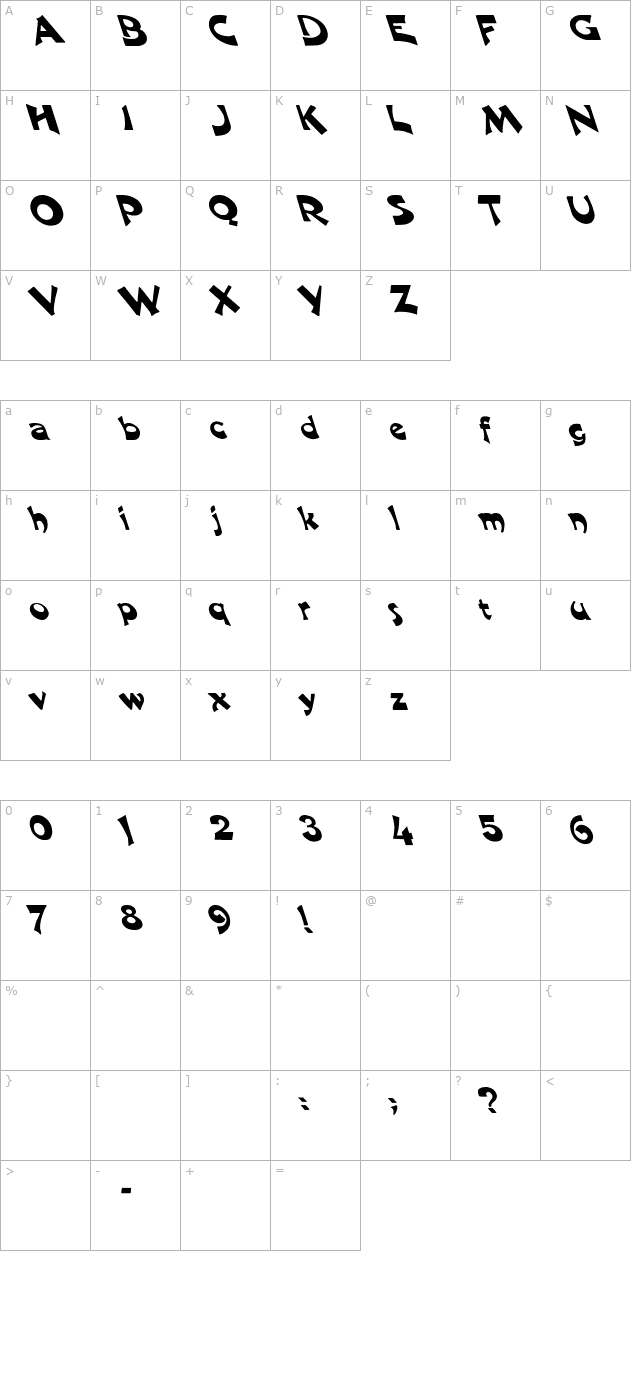 Harquil Lefty character map