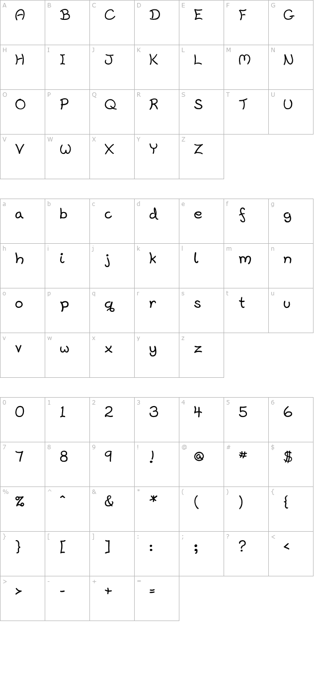 harrowprint character map