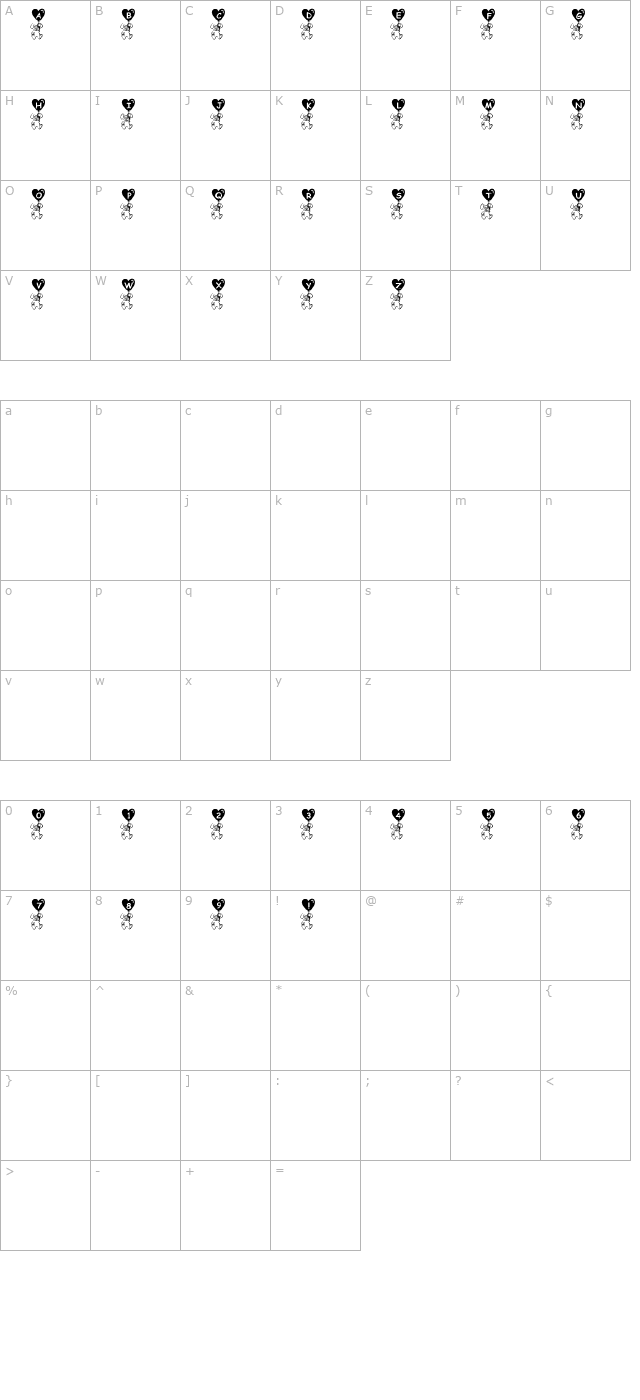 Hasi character map