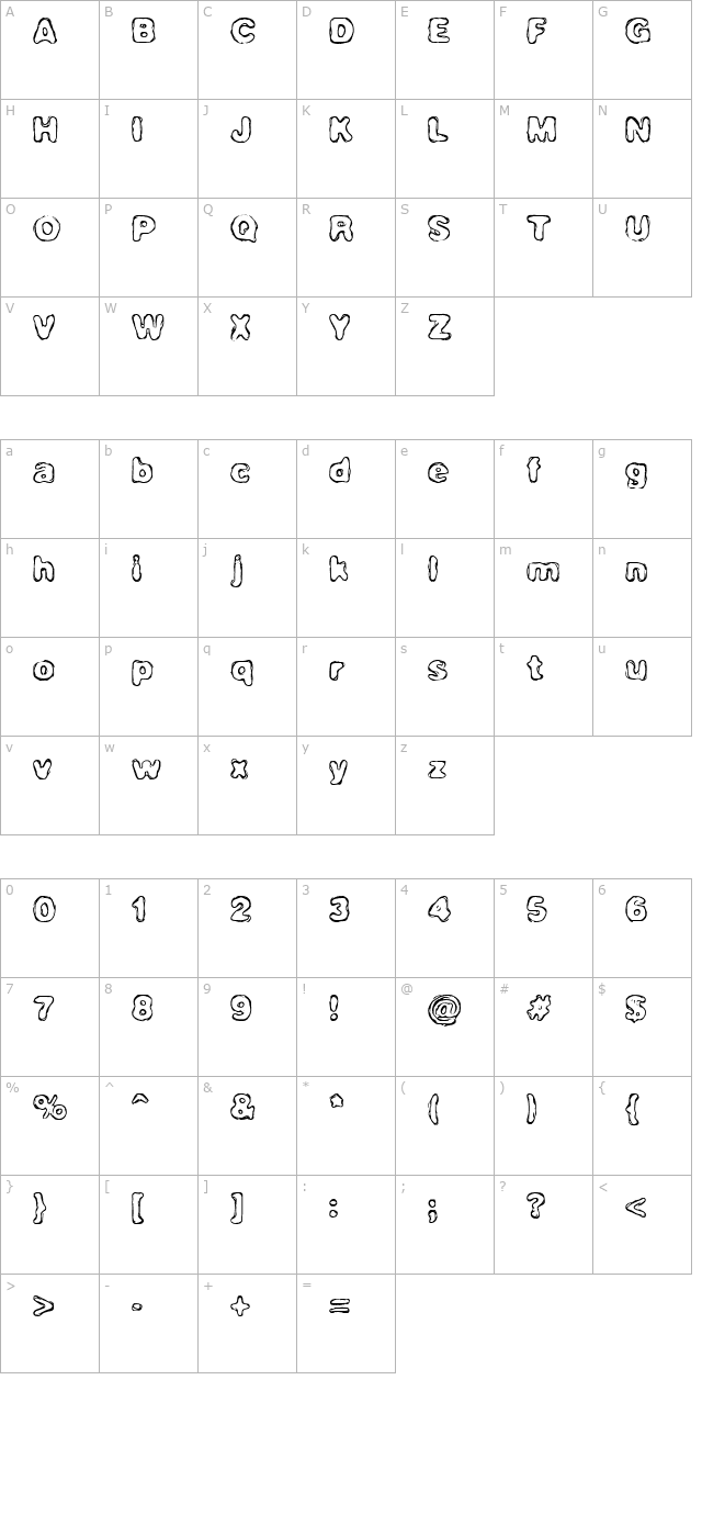 Hassle (BRK) character map