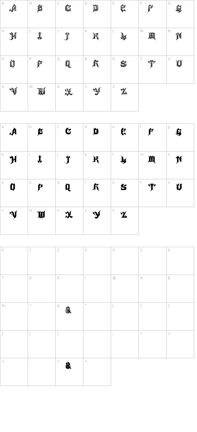 Haunted-Normal character map