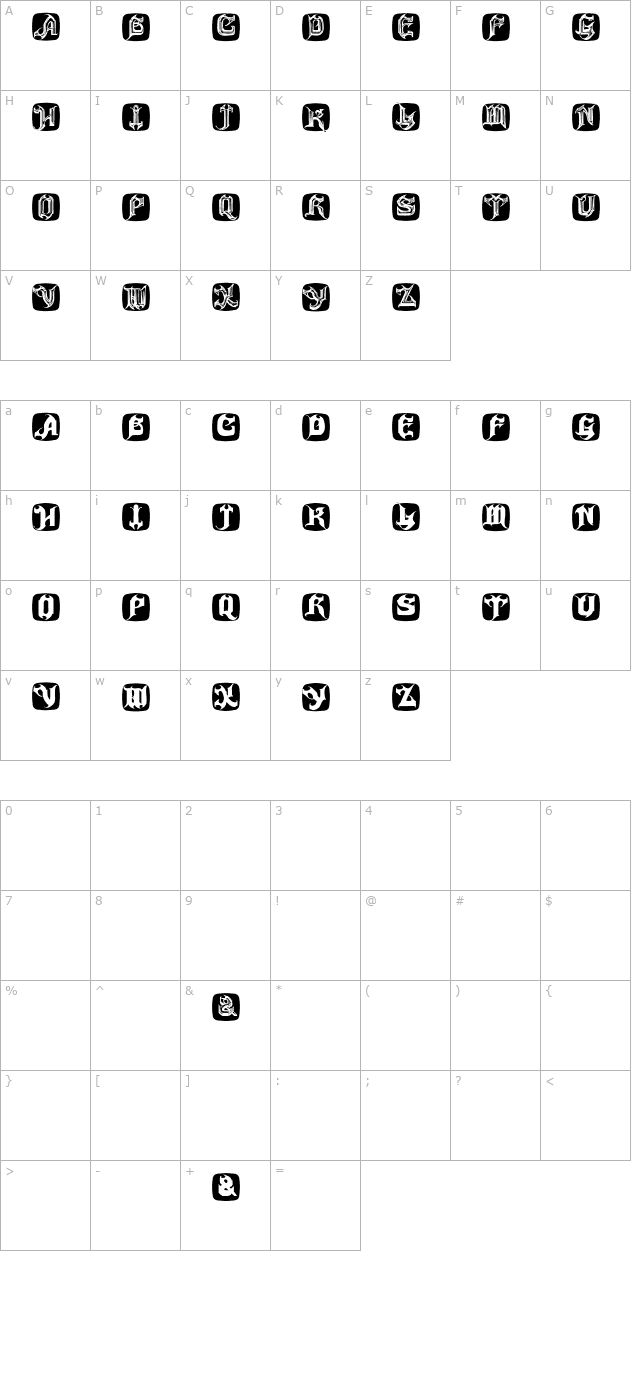 hauntedbricks character map