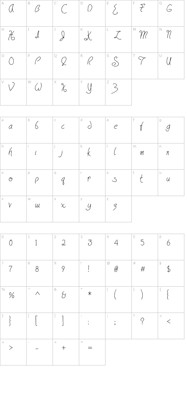 HavingWrit character map