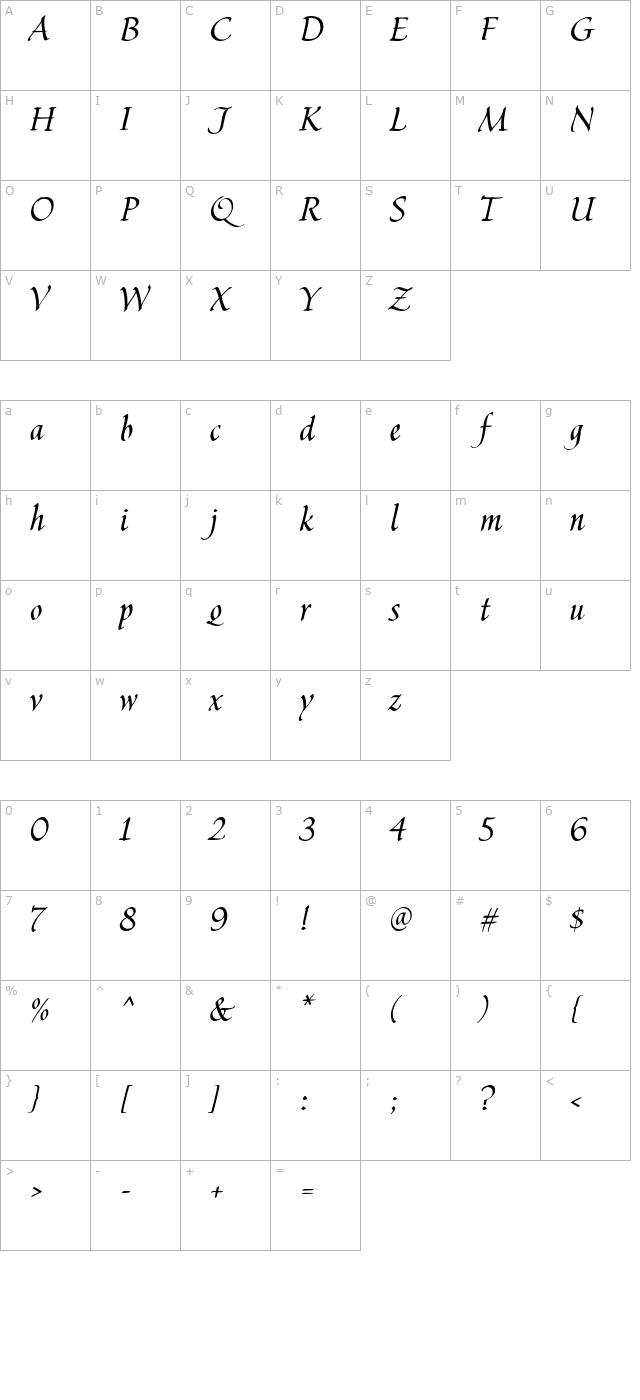 HavixHmkBold character map