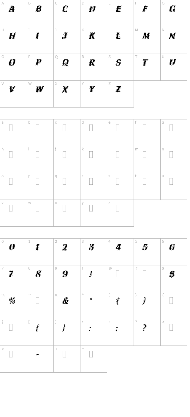 hazelplain character map