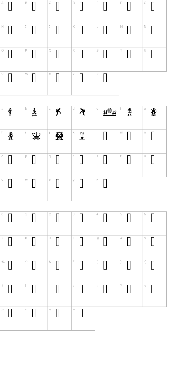 H.C. Andersen Paper Cuttings character map