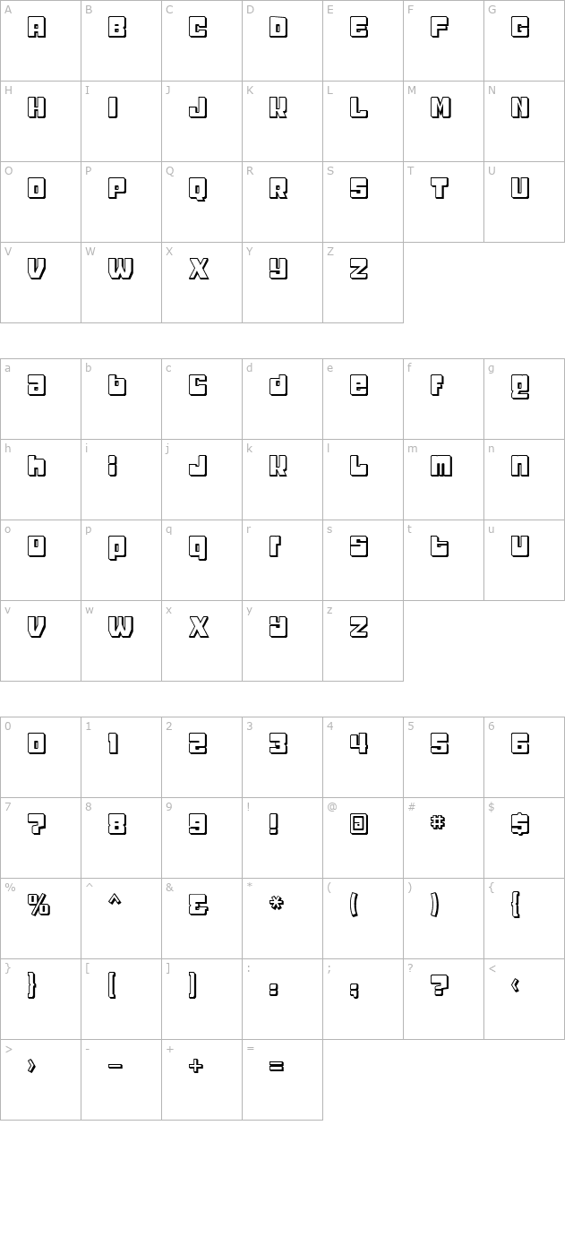 Headcold Shadow character map