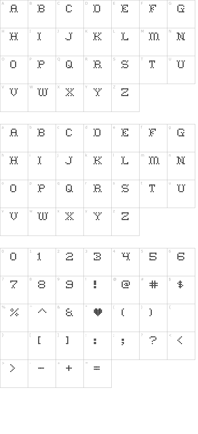 heart-sweet-heart character map